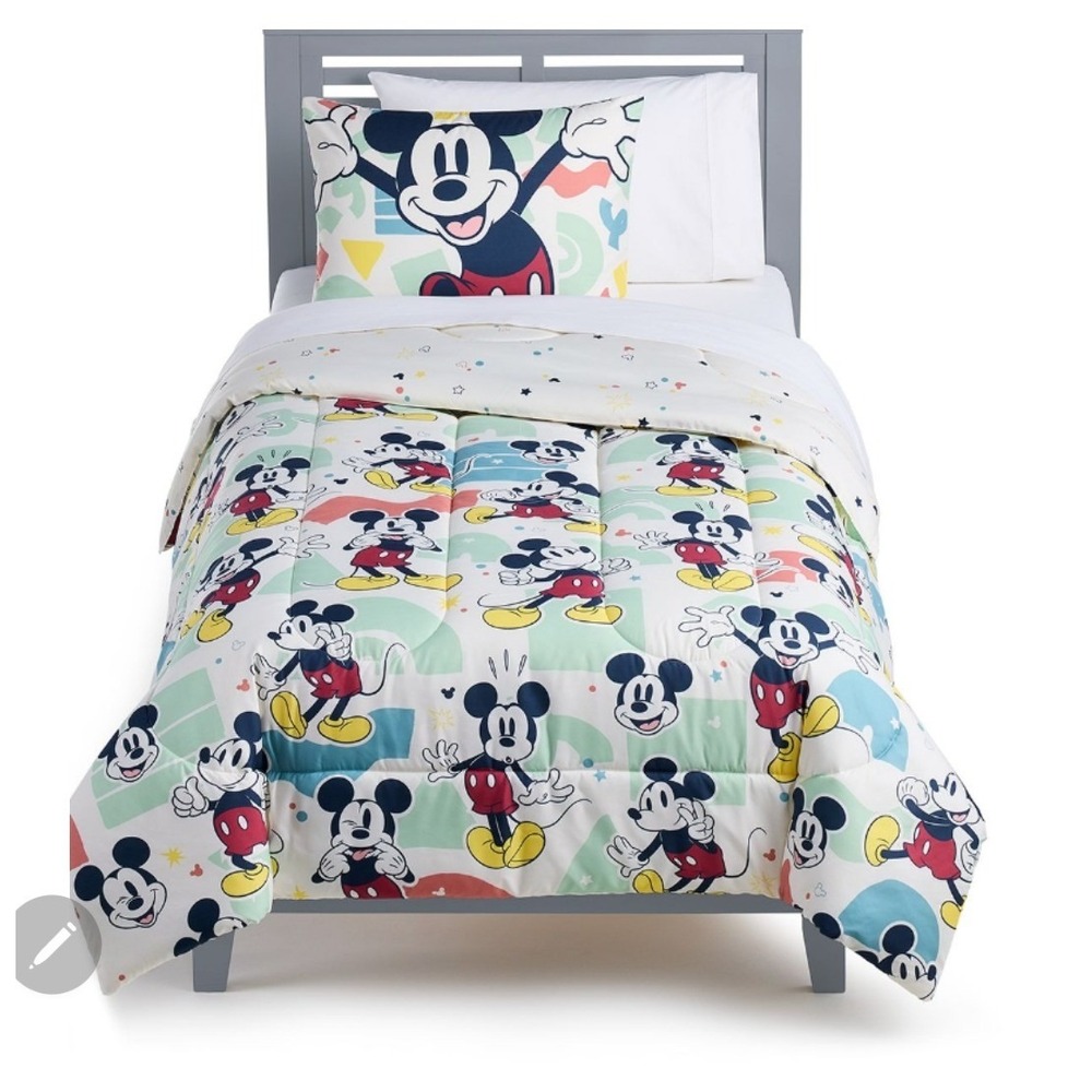 Disneycore Mickey Mouse Reversible Kids Comforter and Pillowcase Set Twin